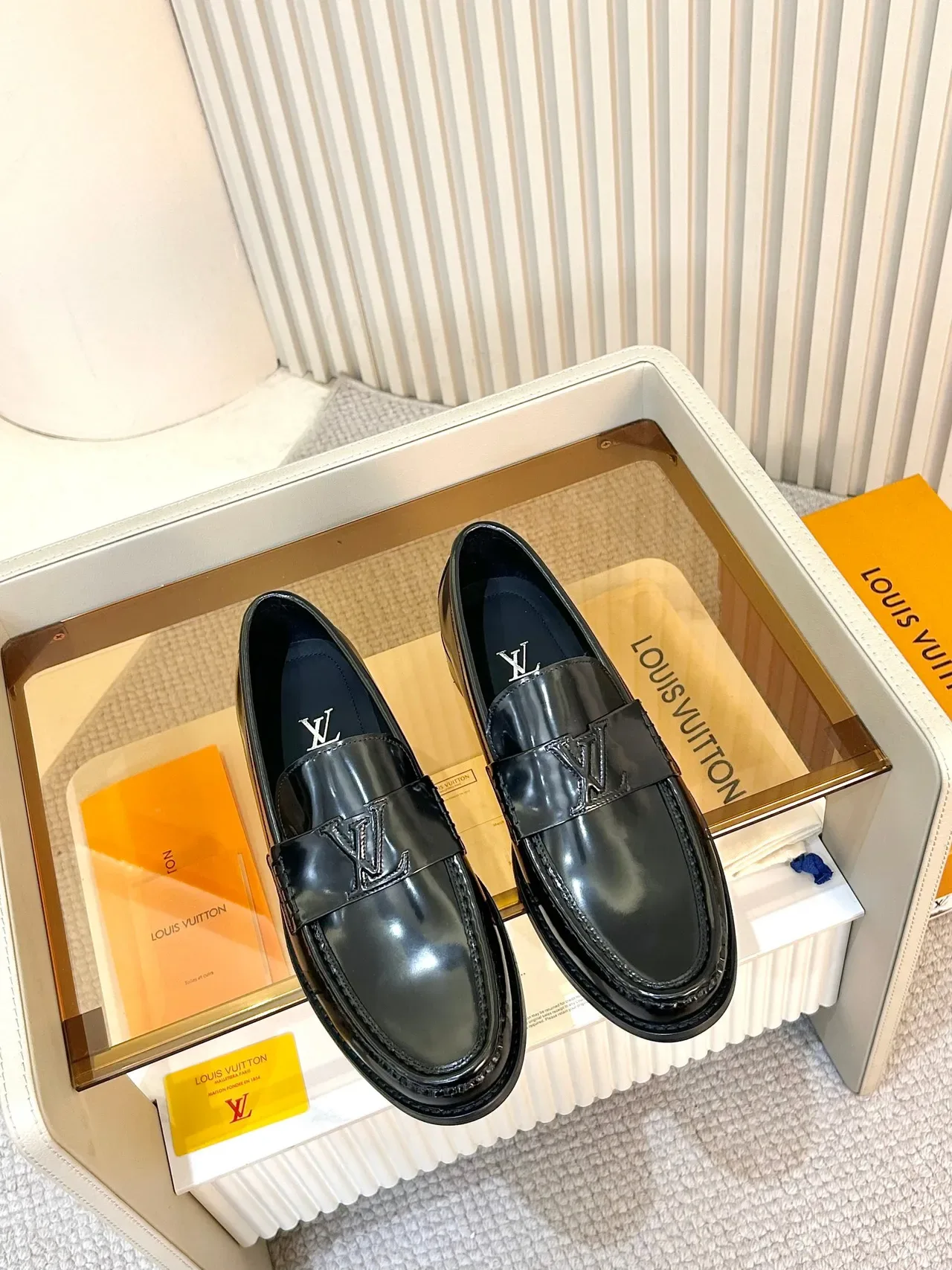 Louis Vuitton Black Glossy Patent Leather Monogrammed Strap Loafer 5