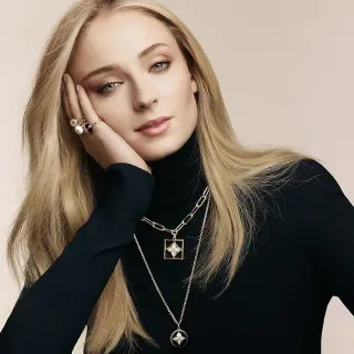 Louis Vuitton Black Gold Layered Geometric Pendant Necklace