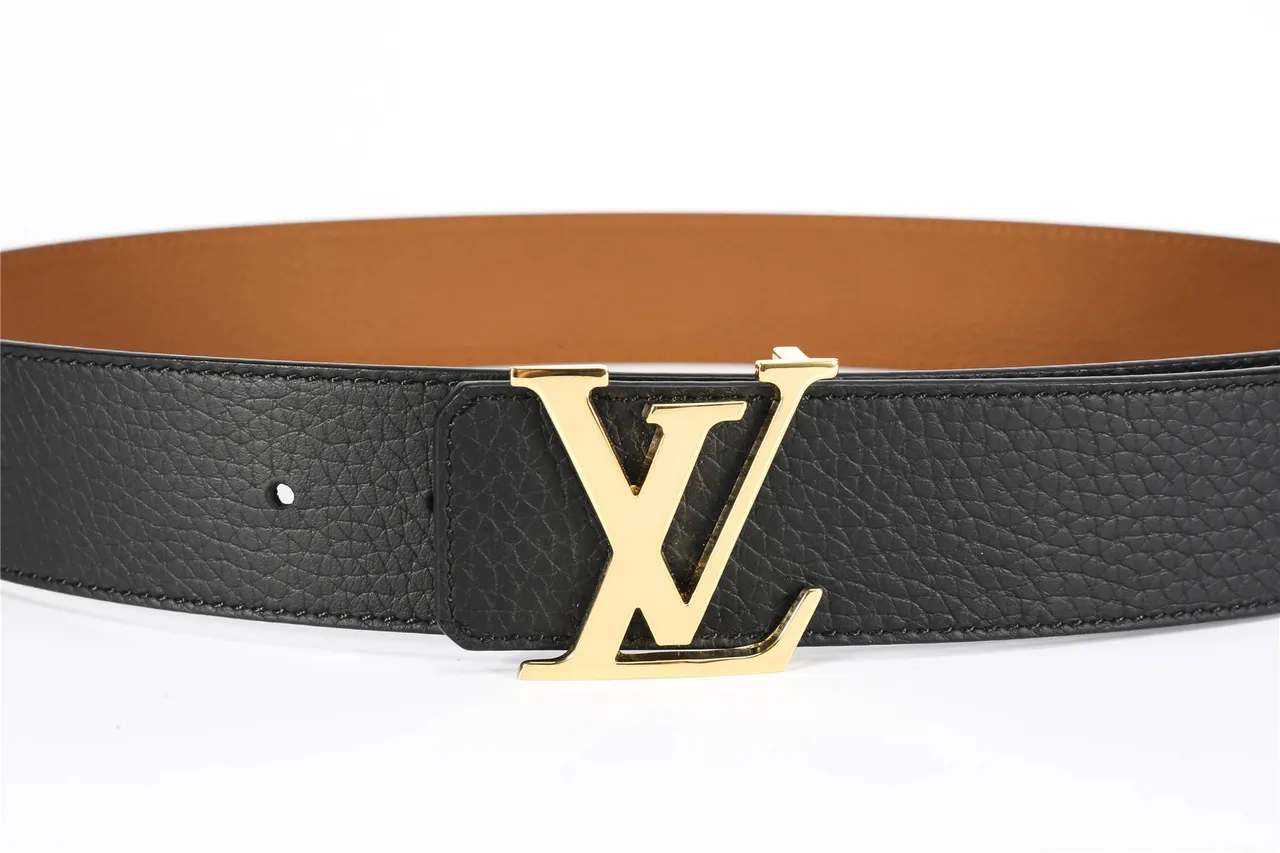 Louis Vuitton ceinture en cuir boucle monogram pebbled noir et or 9