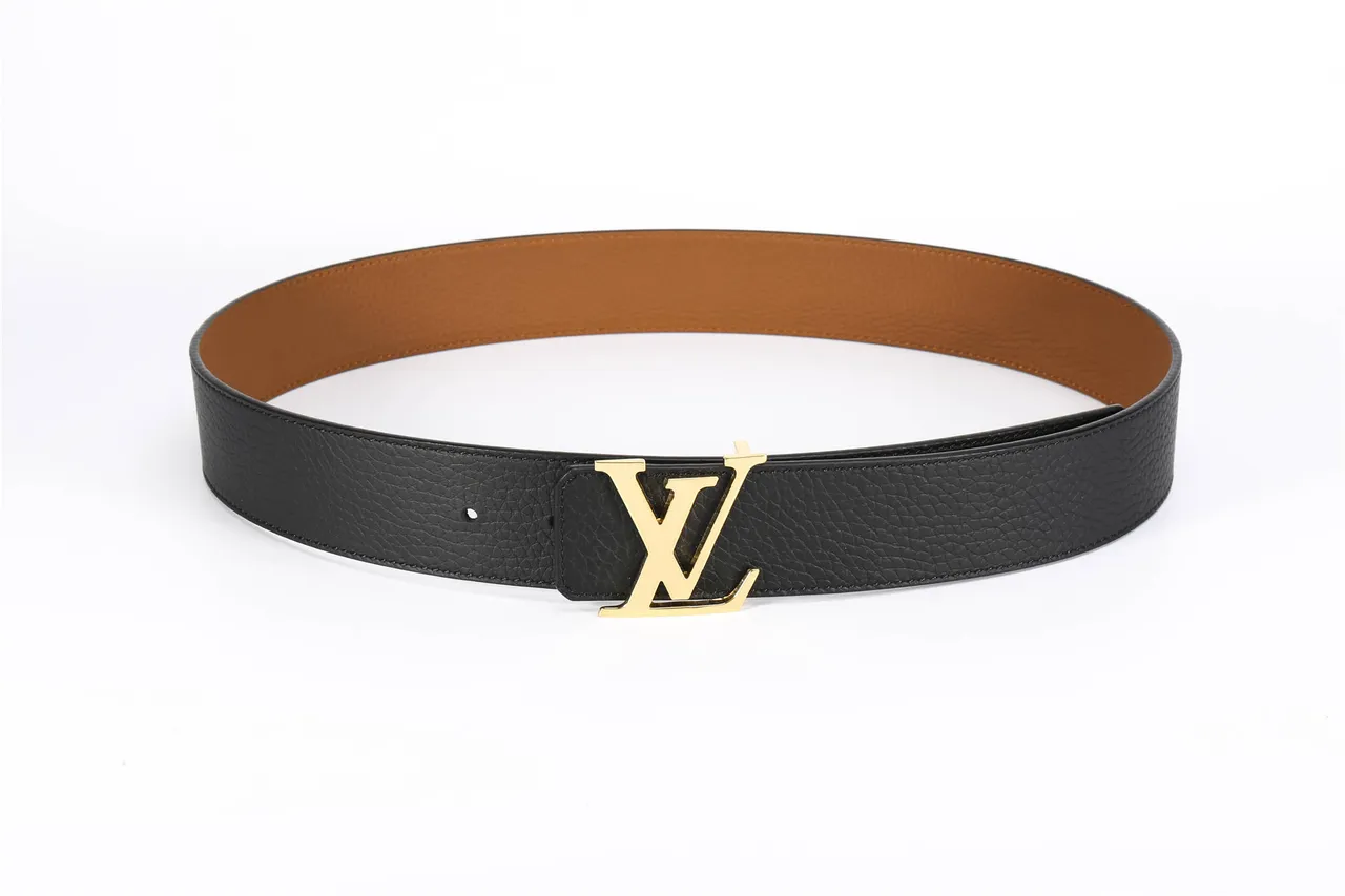 Louis Vuitton ceinture en cuir boucle monogram pebbled noir et or 10