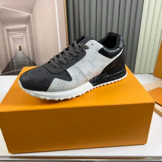 Louis Vuitton Black Gray Monogram Canvas Leather Overlays Lifestyle Sneakers