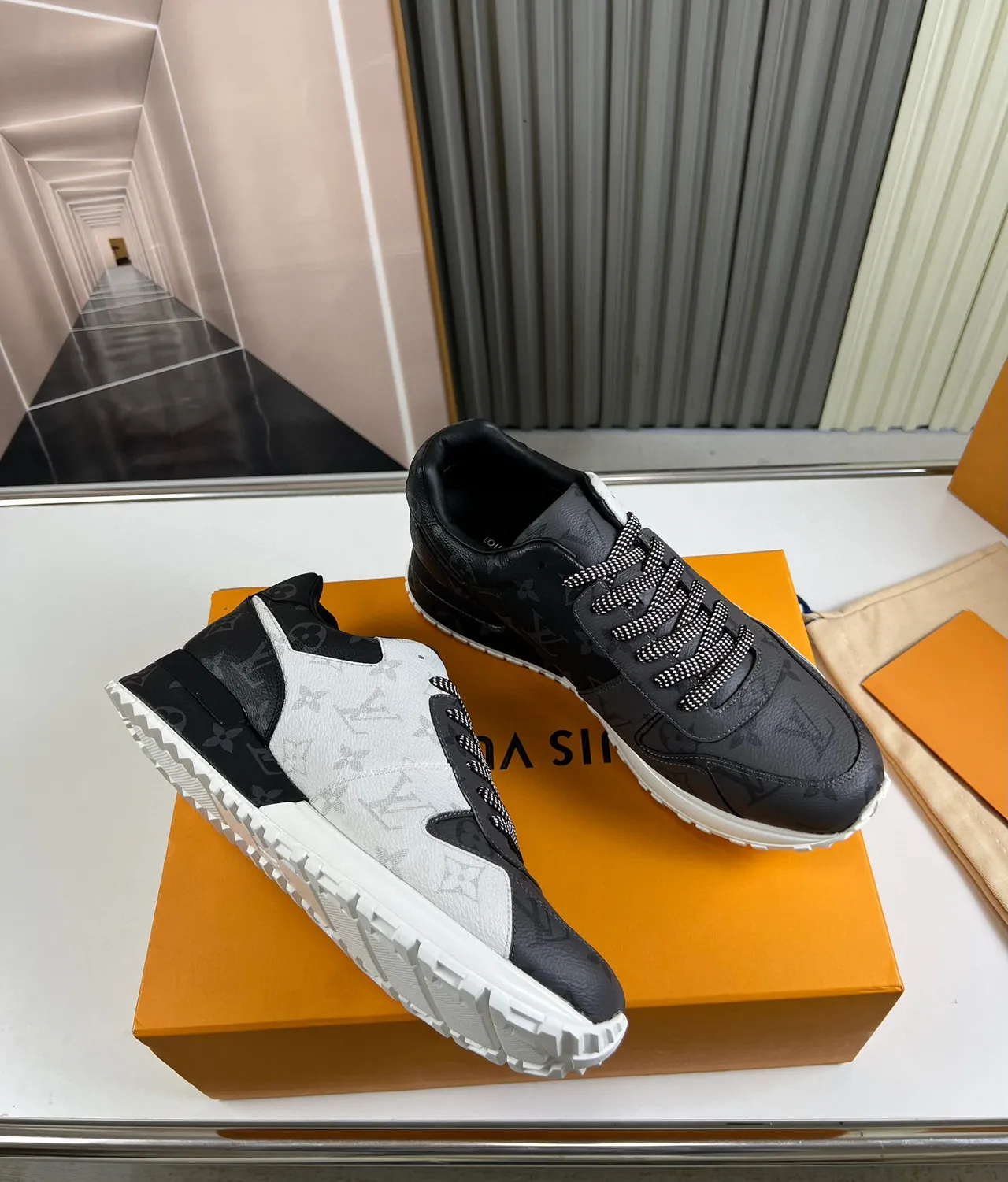 Louis Vuitton Black Gray Monogram Canvas Leather Overlays Lifestyle Sneakers 4