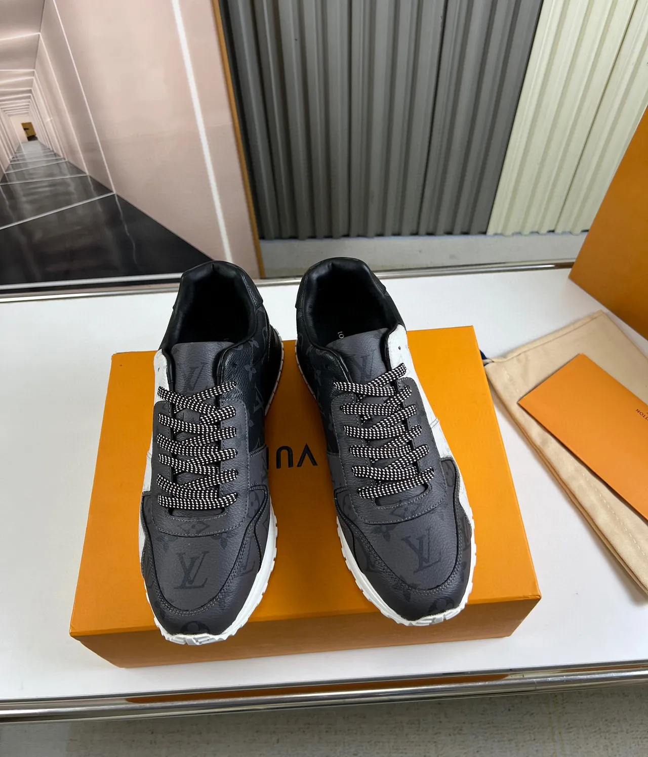 Louis Vuitton Black Gray Monogram Canvas Leather Overlays Lifestyle Sneakers 9