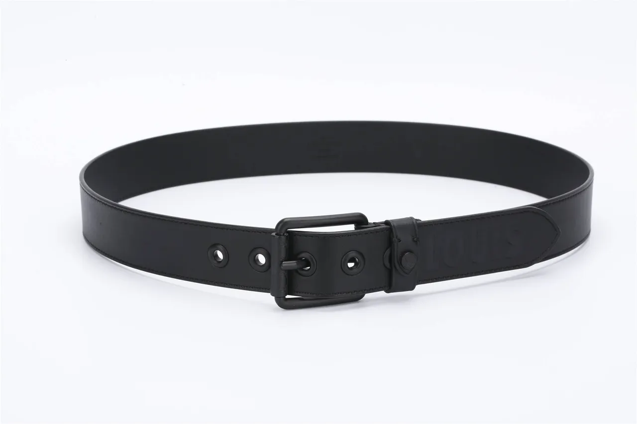 Louis Vuitton Black Matte Finish Embossed Monogram Leather Belt 7