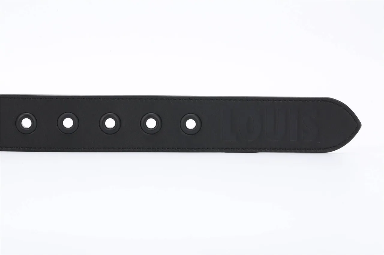 Louis Vuitton Black Matte Finish Embossed Monogram Leather Belt 9