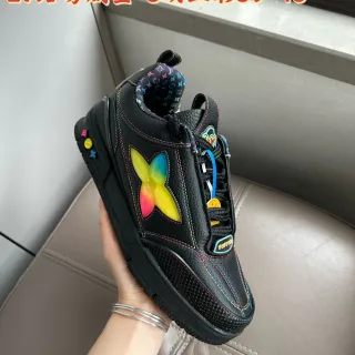 Louis Vuitton Black Multicolor Leather Upper Rainbow Gradient Butterfly Appliqué Lifestyle Sneakers