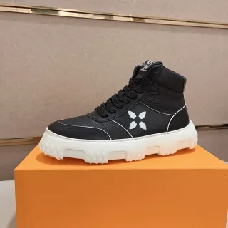 Louis Vuitton Black White High-Top Chunky Sole Lifestyle Sneakers