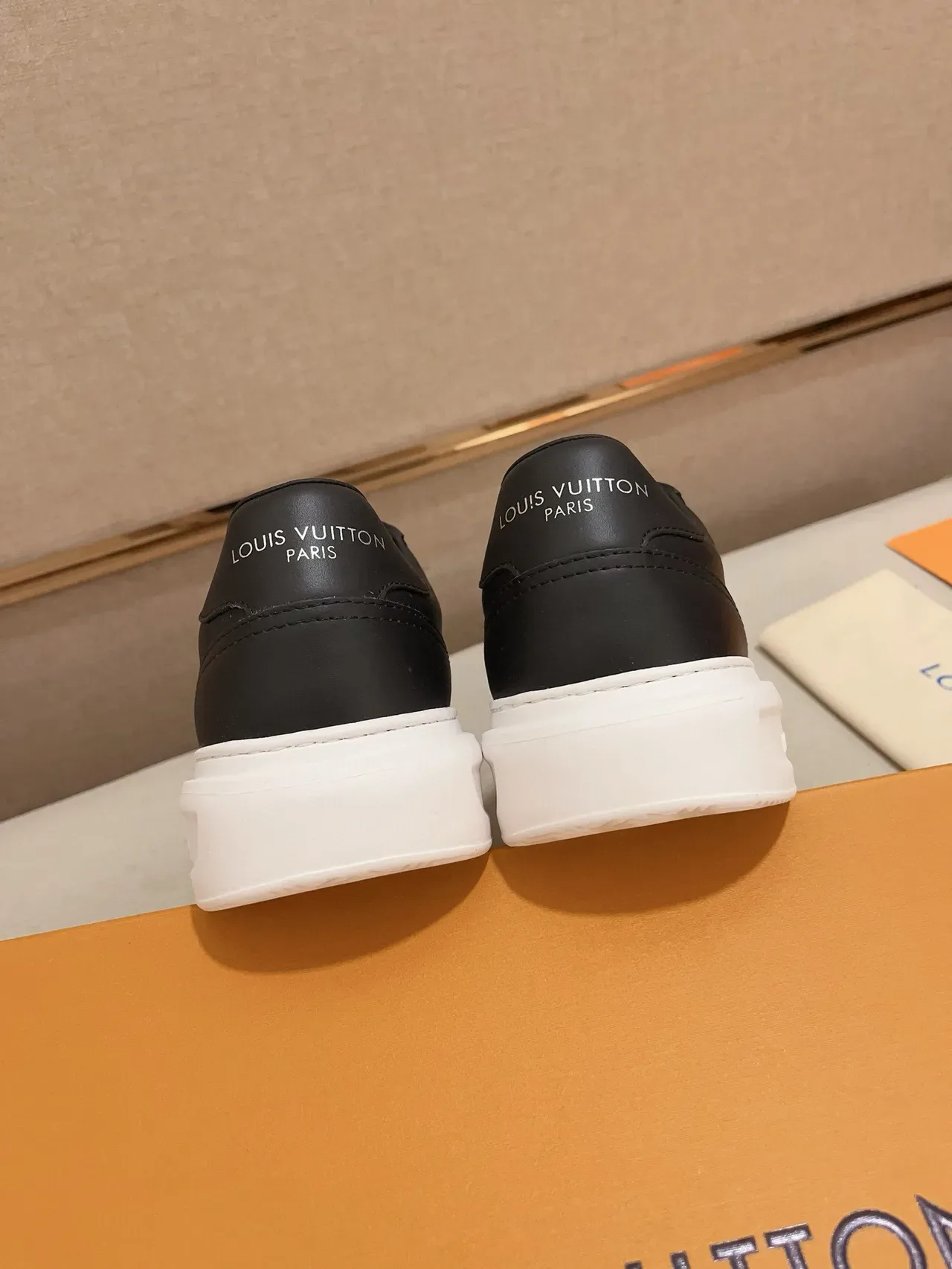 Louis Vuitton Black White Leather Upper Platform Sole Lifestyle Sneakers 4