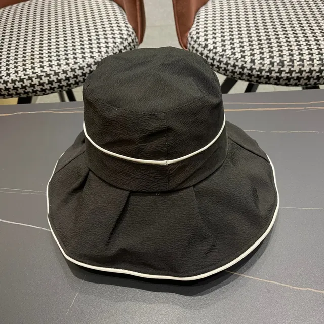 Louis Vuitton Black White Pleated Wide Brim Structured Crown Bucket Hat 6