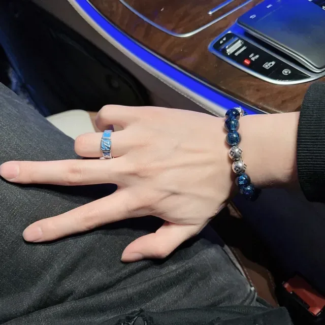 Louis Vuitton Blue and Silver Floral Bead Bracelet 2