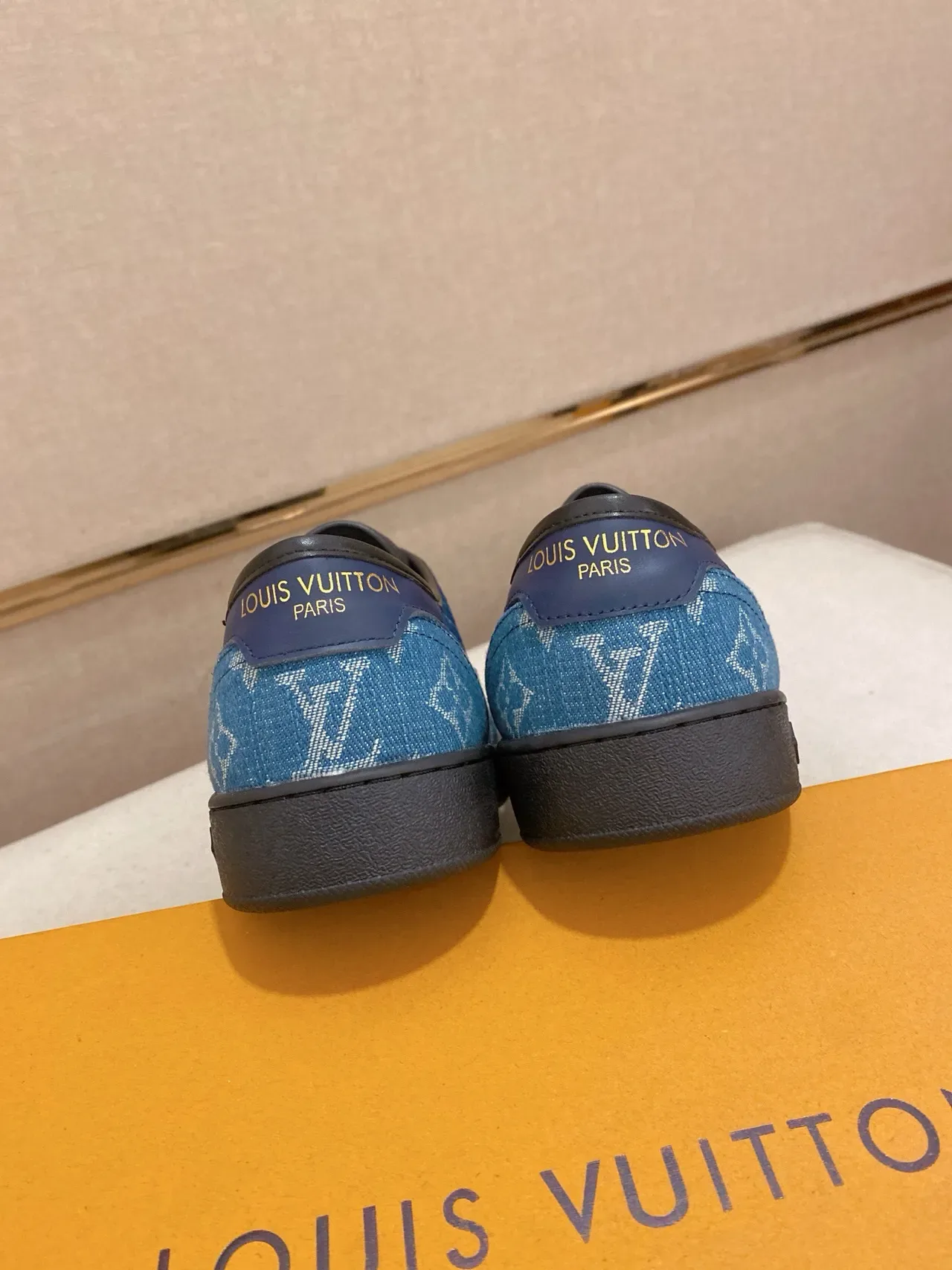 Louis Vuitton Blue Black Monogram-Print Textile Low-Top Lace-Up Lifestyle Sneakers 2
