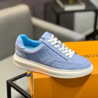 Louis Vuitton Tênis Lifestyle de Couro Monogram Low-Top Azul Branco