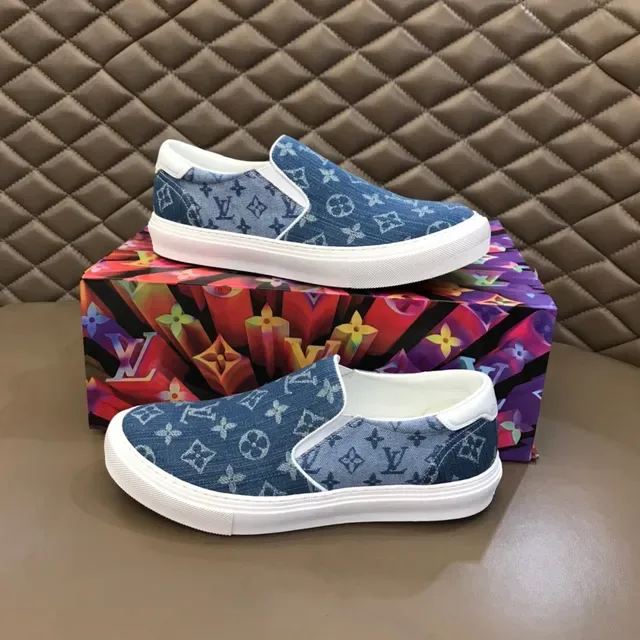 Louis Vuitton Sneakers Slip-On Denim Monogram Bleu Blanc Lifestyle 7