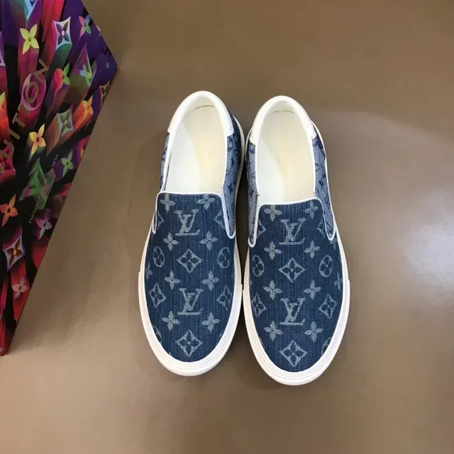 Louis Vuitton Sneakers Slip-On Denim Monogram Bleu Blanc Lifestyle 9