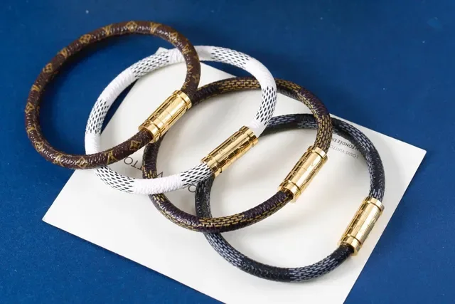 Louis Vuitton Braided Leather Two-Tone Bracelet 6