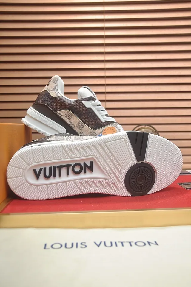 Louis Vuitton Brown Beige Low-Top Monogram-Print Lifestyle Sneakers 4