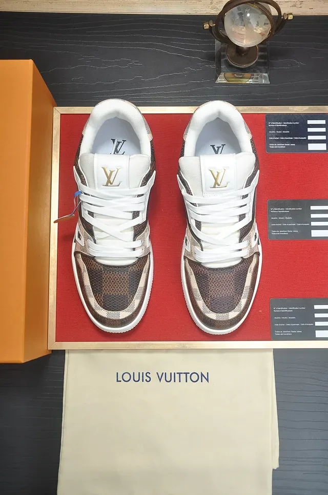 Louis Vuitton Brown Beige Low-Top Monogram-Print Lifestyle Sneakers 5