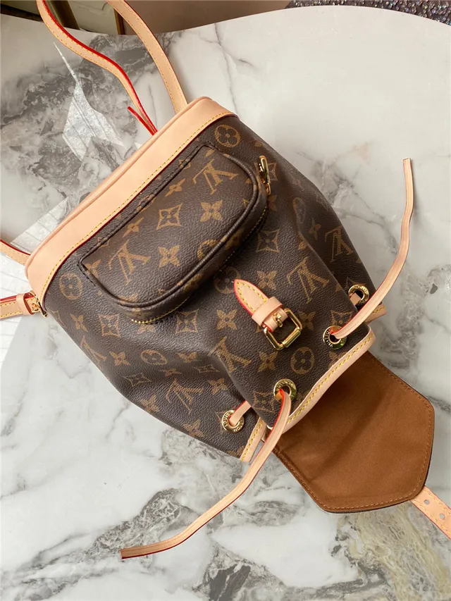 Louis Vuitton Brown Beige Monogram Canvas Drawstring Closure Mini Backpack 3