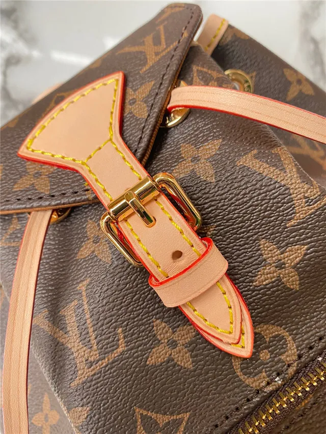 Louis Vuitton Brown Beige Monogram Canvas Drawstring Closure Mini Backpack 6