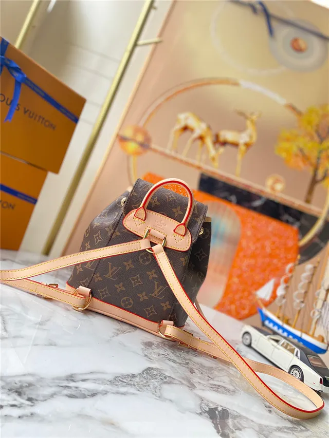 Louis Vuitton Brown Beige Monogram Canvas Drawstring Closure Mini Backpack 8