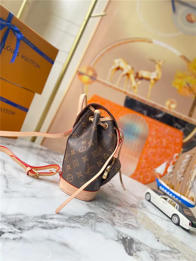 Louis Vuitton Brown Beige Monogram Canvas Drawstring Closure Mini Backpack 9