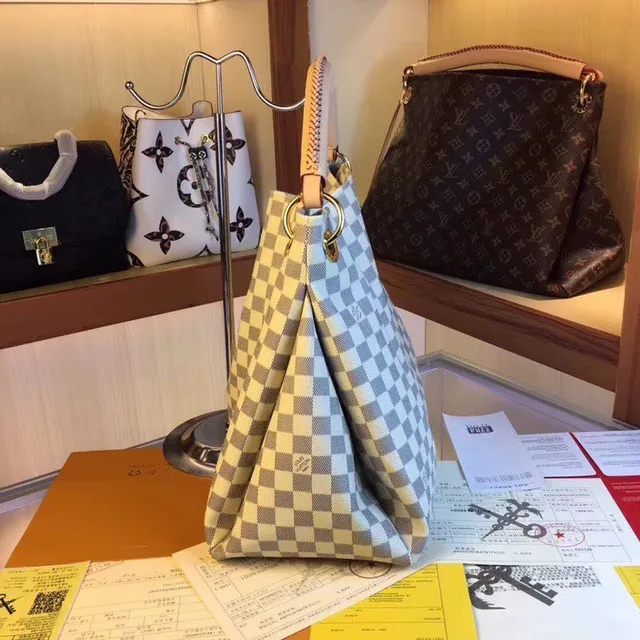 Louis Vuitton 棕色米色印花帆布卷边皮革手柄手提包 6