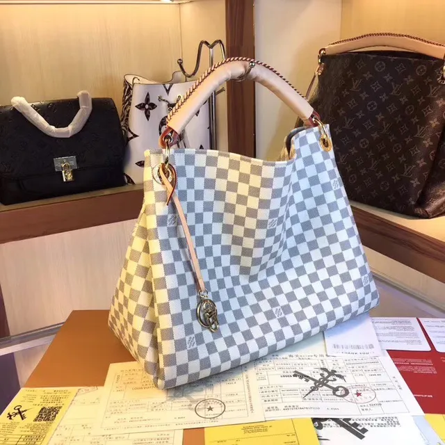 Louis Vuitton 棕色米色印花帆布卷边皮革手柄手提包 8