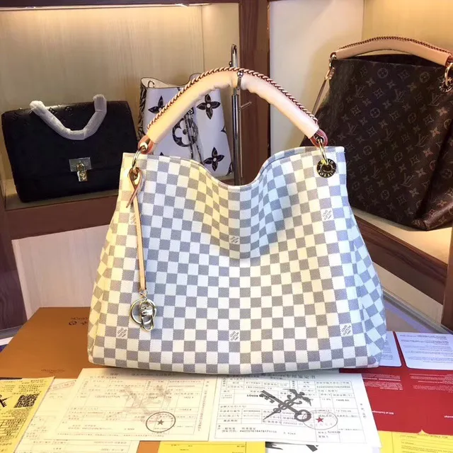 Louis Vuitton 棕色米色印花帆布卷边皮革手柄手提包 9
