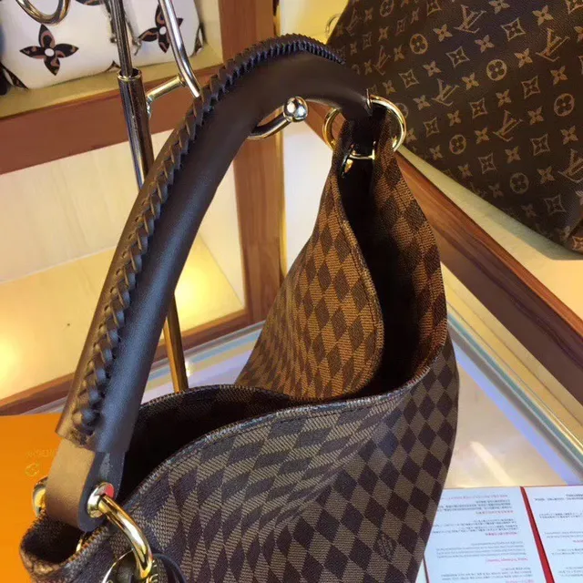 Louis Vuitton 棕色米色印花帆布卷边皮革手柄手提包 12