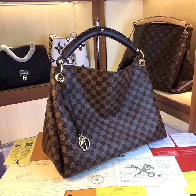 Louis Vuitton 棕色米色印花帆布卷边皮革手柄手提包 16