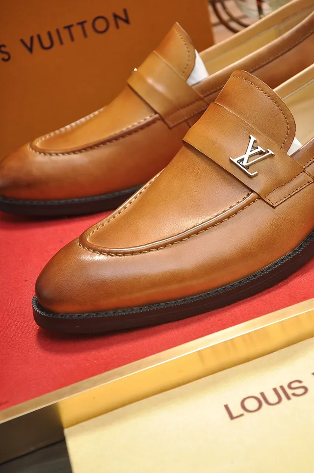 Louis Vuitton Brown Black Leather Penny LV Monogram Strap Loafer 2