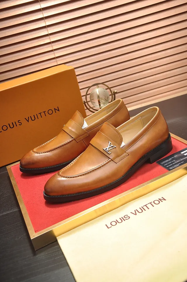 Louis Vuitton Brown Black Leather Penny LV Monogram Strap Loafer 4