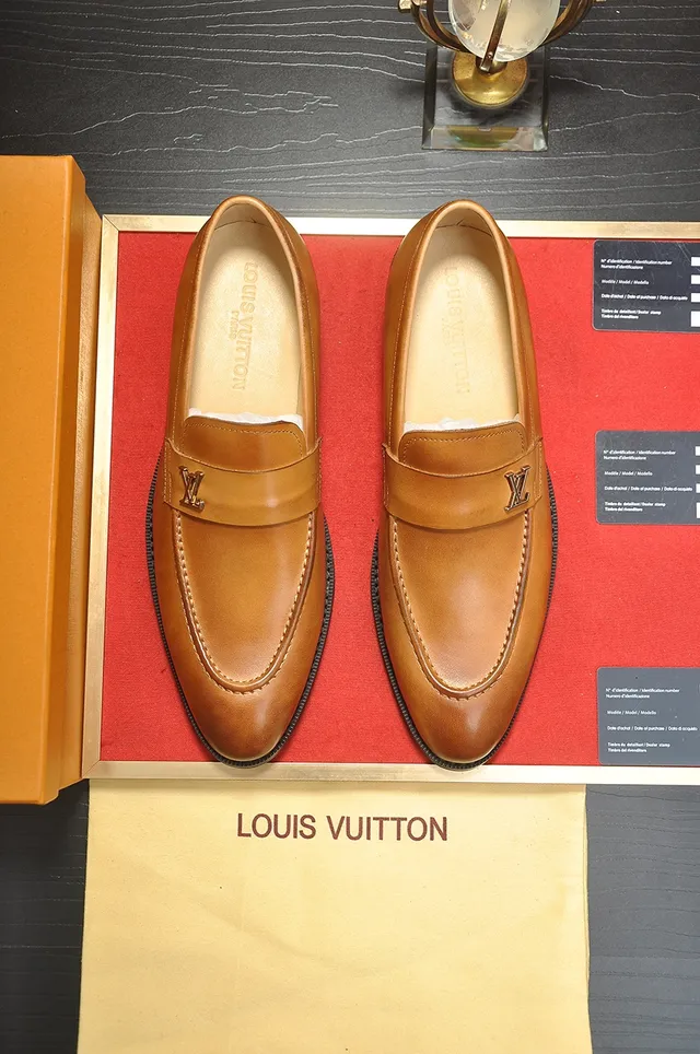 Louis Vuitton Brown Black Leather Penny LV Monogram Strap Loafer 5