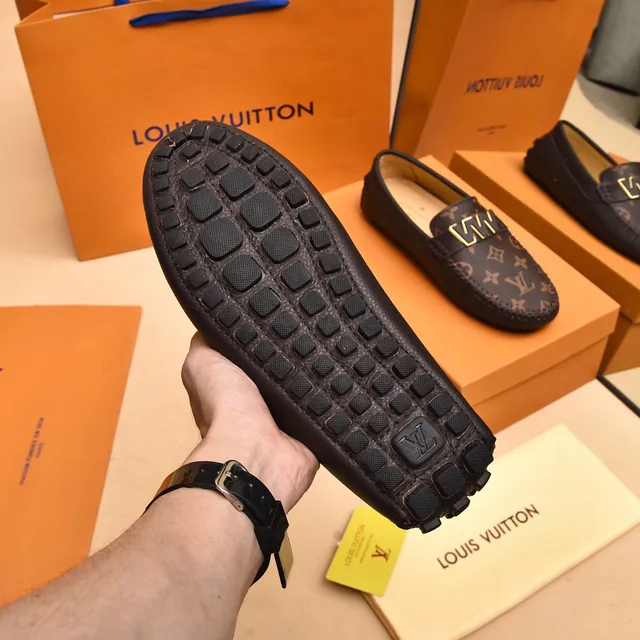 Louis Vuitton Brown Black Monogram Canvas Gold-Tone W Buckle Loafer 4