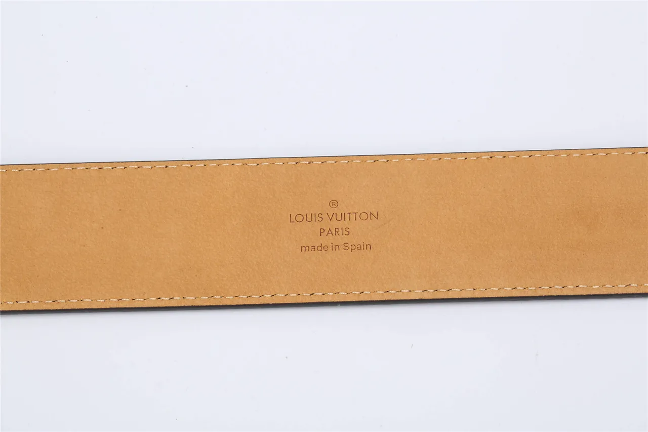 Ceinture Louis Vuitton Marron Doré Damier Ebène Toile Polie Boucle LV Cuir 9