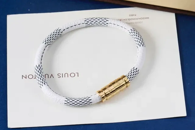 Louis Vuitton Brown Gold Woven Cord Magnetic Clasp Bracelet 4