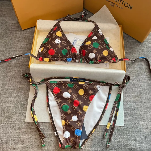 Louis Vuitton Brown Multicolor Monogram Canvas Paint-Splatter Print Swimwear 2