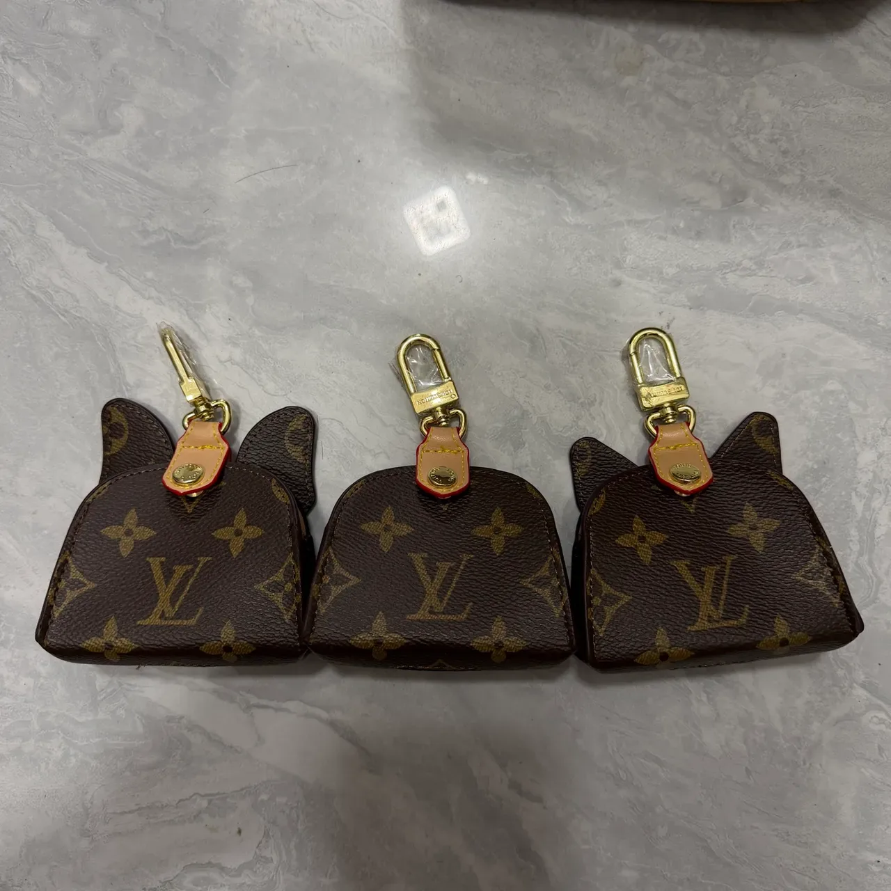 Louis Vuitton Brown Orange Dog-Face Appliqué Monogram Canvas Handbag 3