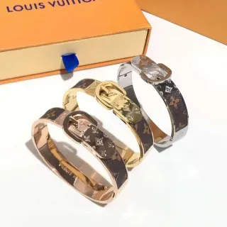Louis Vuitton Buckle Bracelet Monogram Canvas Rigid Bangle Bracelet