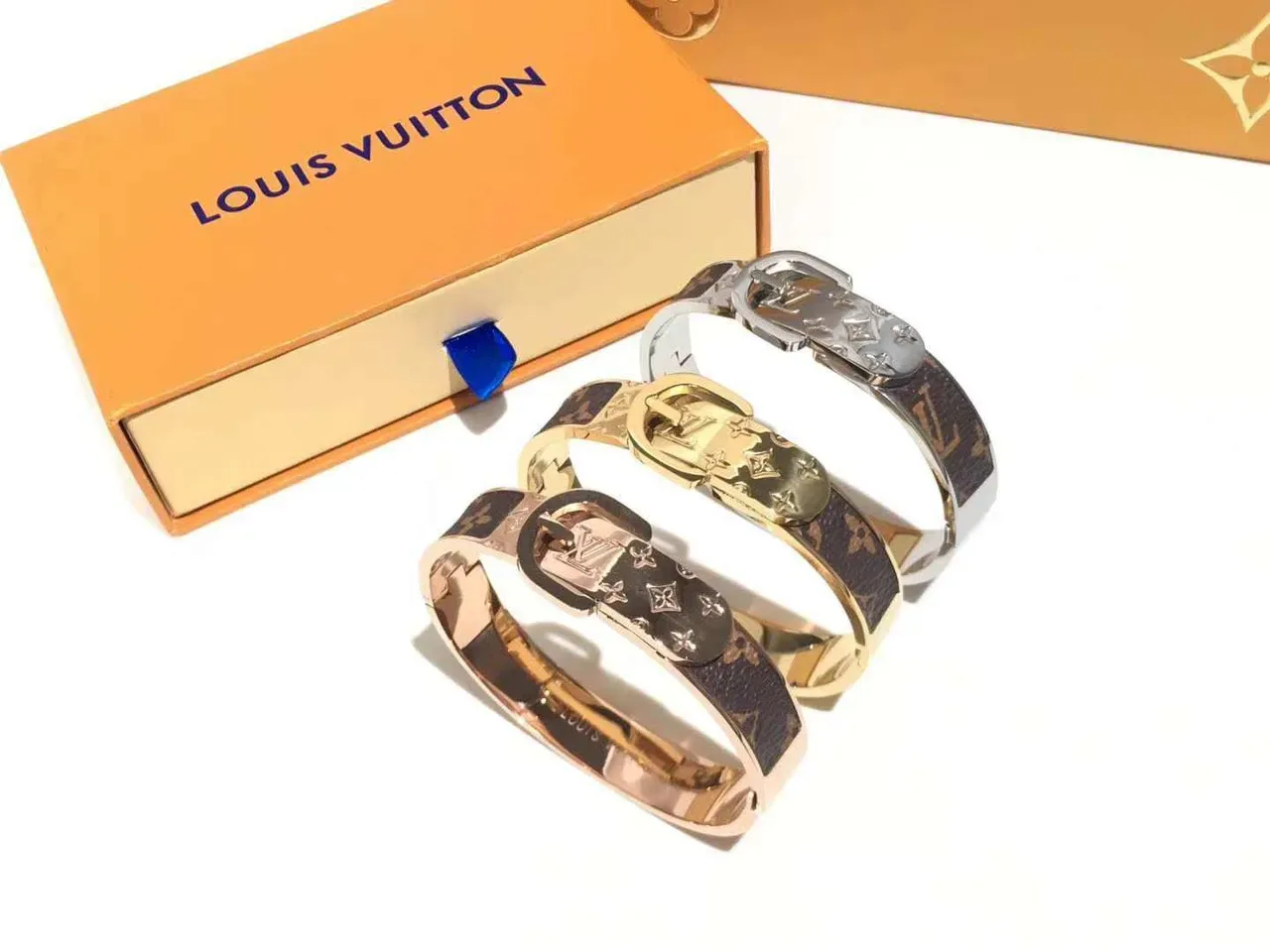 Louis Vuitton Buckle Bracelet Monogram Canvas Rigid Bangle Bracelet 2