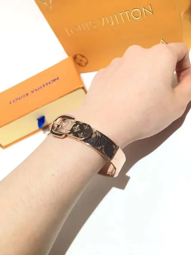 Louis Vuitton Buckle Bracelet Monogram Canvas Rigid Bangle Bracelet 9