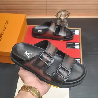 Louis Vuitton बाकेल स्लाइड बादामী चामড়া कॅजুঅल सैंडल