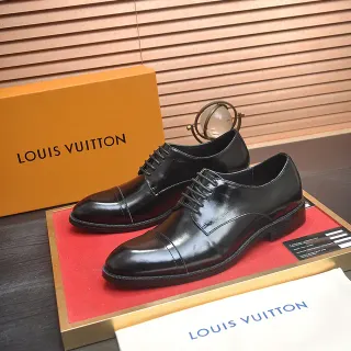 Louis Vuitton Cap-Toe Polished Black Leather Oxford Shoes