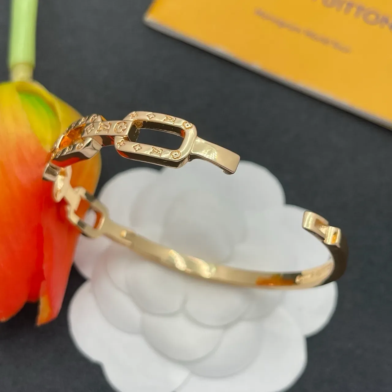 Louis Vuitton Chain Reaction Monogram Rose-Gold Tone Bracelet 4