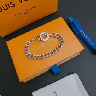 Pulsera Louis Vuitton Chain Reaction Plata Naranja Chunky Curb Toggle Clasp