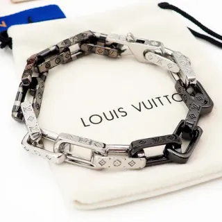 Louis Vuitton Cadena Reacción Dos Tonos Monograma Pulsera