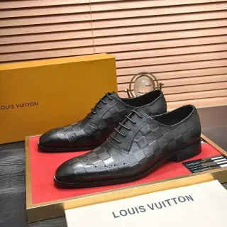 Louis Vuitton Checkerboard-Embossed Brogue Oxford Shoes