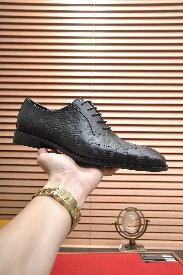 Louis Vuitton Checkerboard-Embossed Brogue Oxford Shoes 4