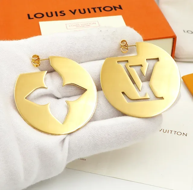 Louis Vuitton Circular Cutout Monogram and Flower Earrings 5