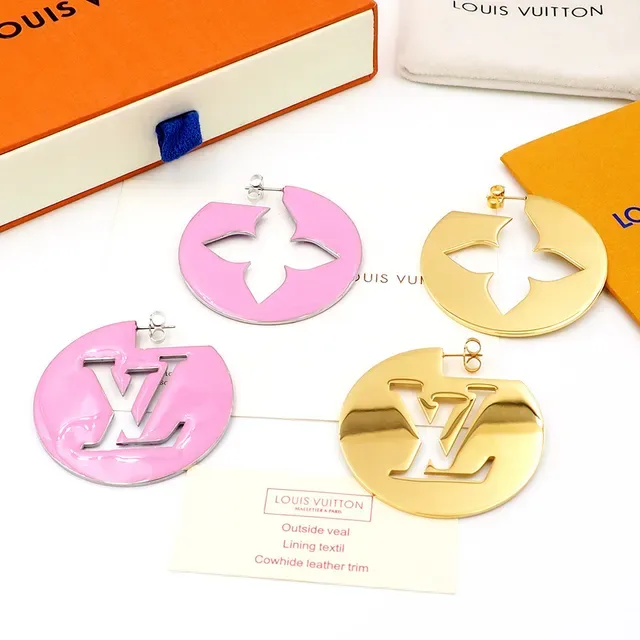 Louis Vuitton Circular Cutout Monogram and Flower Earrings 8